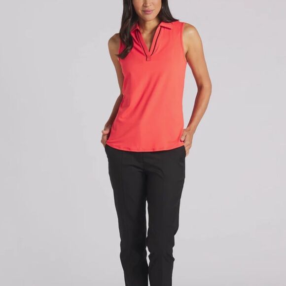 Puma Women's Range Pique Sleeveless Golf Polo red black size medium NWT summer! - Picture 1 of 11